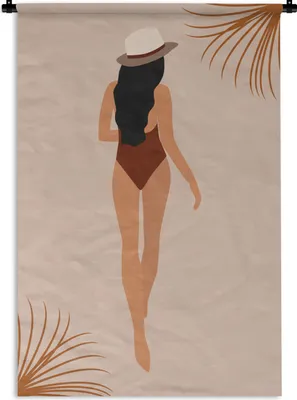 Produktbild von MuchoWow® Wandteppich Wandbehang Sommer - Blätter - Pastell 120x180 cm Tapisserie Dekoration Wandtuch - Schlafzimmer - Dekorationen für das Haus