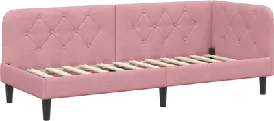 Produktbild von vidaXL Eckbettgestell Rosa 80 x 200 cm Samt