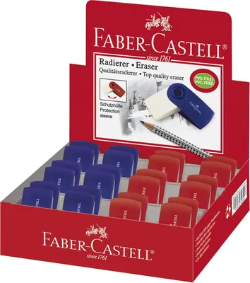 Produktbild von Faber-Castell 182411 Radierer SLEEVE mini, Farbe: brombeer / blau sortiert
