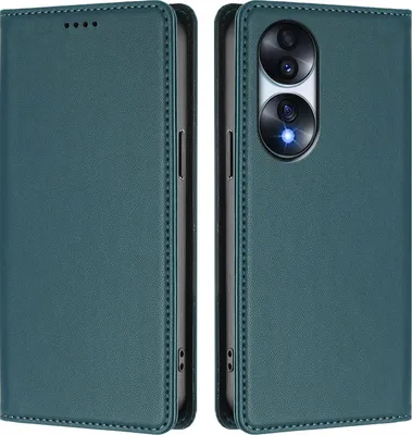 Image de Etui en cuir pour Honor 70, étui magnétique en cuirPolyuréthaneavec support Vert