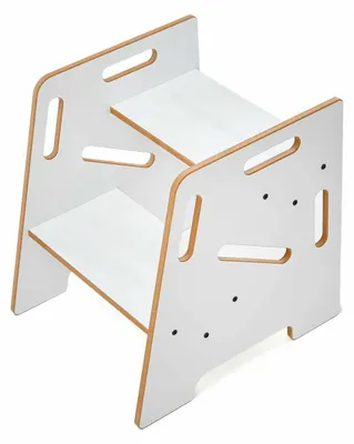 Produktbild von Skye Decor, Hochwertiger Kinder-Hocker, 100% MDF, 34 x 39 x 39 cm, Weiß | 12 mm dick | Moderner skandinavischer Stil, ideal für Kinderzimmer und Spielbereiche.