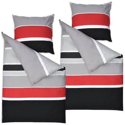 Image de Linge de lit Beautissu 155 x 220 cm, 4 pièces Delia, 80 x 80 cm, coton