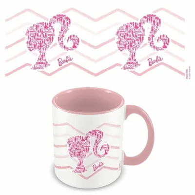 Produktbild von Barbie Kopf Silhouette Becher rosa 315ml