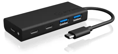 Produktbild von ICY BOX IB-HUB1426-CPD, USB 3.2 Gen 1 Type-C® Hub zu 2x Type-C® und 2x Type-A USB Anschlüssen und Power Delivery bis zu 60 W