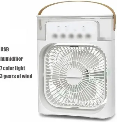 Immagine prodotto di Ventilatore portatile con illuminazione a LED - 20,3 x 7,6 x 25,4 cm - bianco