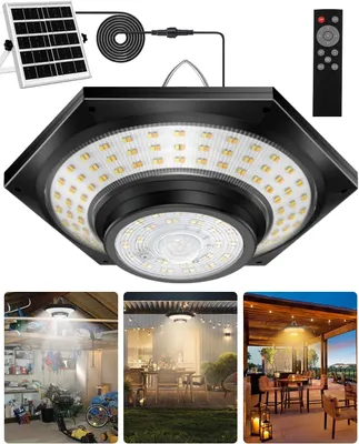 Produktbild von Solarlampe, LED Solar Pendelleuchte mit Bewegungssensor, 5 Beleuchtungsmodi, Solar Hängeleuchte, IP65 Wasserdicht, Garten Solarleuchte