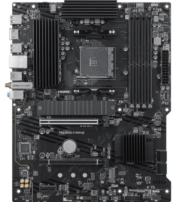 Productafbeelding van MSI PRO B550-S WIFI6E - Moederbord - ATX - Socket AM4 - AMD B550 chipset - USB 3.2 Gen 1, USB-C 3.2 Gen 1, USB 3.2 Gen 2, USB-C 3.2 Gen2 - Gigabit LAN, Wi-Fi 6E, Bluetooth - Geïntegreerde grafische kaart (CPU vereist)