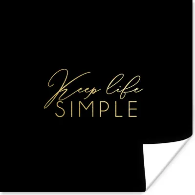 Produktbild von MuchoWow® Poster Zitate - Leben - Gold - Schwarz 100x100 cm - Babyzimmer