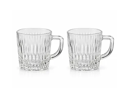 Image de Verres Pasabahce Rain avec anse - Coffret de 2 pièces, 305 ml