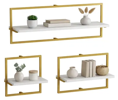 Produktbild von Gerano - Regal, 80x20x30h cm Weiß, 3 Regalböden