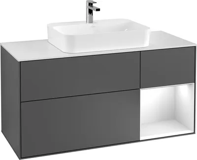 Produktbild von Villeroy & Boch V&B Waschtischunterschrank FINION 1200x603x501 Abdpl bl Reg wh ma/gls wh