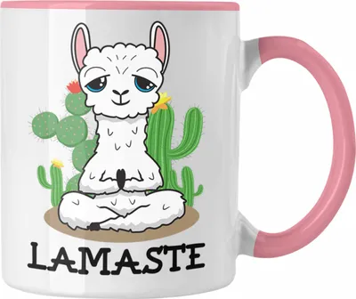 Produktbild von Trendation - Llama Lamaste Yoga Tasse Lustig Geschenk Lama Yoga-Posen Sport Geschenkidee Sport (Rosa)