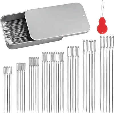 Immagine prodotto di Aghi per cucito a mano - Aghi da cucito - Artigianato - Acciaio inossidabile - 40 pezzi - Argento