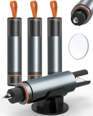 Produktbild von HOAMZ 2 in 1 Gurtschneider Notfallhammer, Notfallhammer Auto mit Gurtschneider£¬Nothammer mit Testglas zum ?ben, Notfallhammer Auto mit Gurtschneider fš¹r Auto und Busse, Emergency Cartool (4 Stš¹ck)