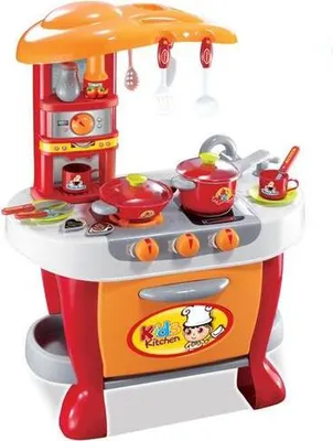 Zdjęcie produktu dla Zabawka G21 Kuchnia dla dzieci Little Chef z akcesoriami, pomarańczowa