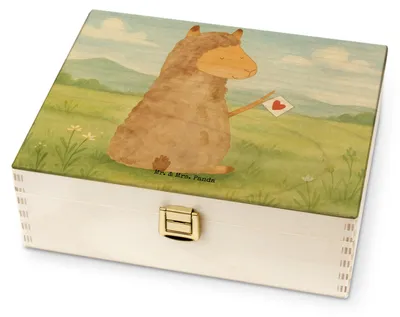 Produktbild von Mr. & Mrs. Panda Tee Organizer Alpaka Fahne Design - Weiß - Geschenk, Beutel Halter, Teebeutel-Box, Lama, Liebe, Aufbewahrung, Box, Lamas, für Paare, Alpakas