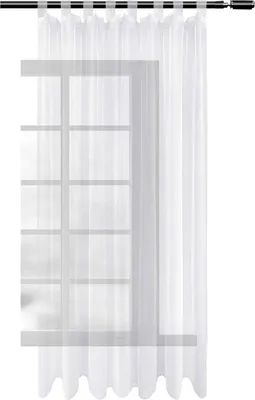 Produktbild von WOLTU Gardinen transparent mit Schlaufen, Stores Vorhang Schal Voile Tüll Wohnzimmer Schlafzimmer Landhaus, Weiß 140x175 cm (1 Stück)