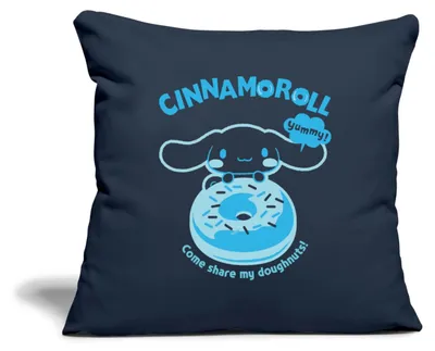 Produktbild von Spreadshirt Cinnamoroll Mit Donut Yummy Doughnuts Kissenbezug 45x45 cm, One size, Navy