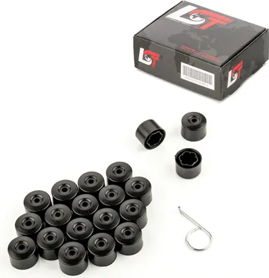 Produktbild von 20x Radschrauben Kappen Radschraubenkappen 17 mm schwarz matt für VW SEAT SKODA