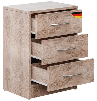 Immagine prodotto di CASARIA® Comodino 3 Cassetti Mobiletto Capiente 54x39x28 cm Tavolino Camera da letto Portaoggetti