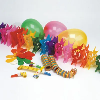 Produktbild von Papstar 18630, Latex, Papier, Gemischte Farben, 2 x Luftschlangen 4 m, 1 x Girlande 4 m, 4 x Luftrüssel, 20 x Luftballons, 140 mm, 150 mm, 50 mm