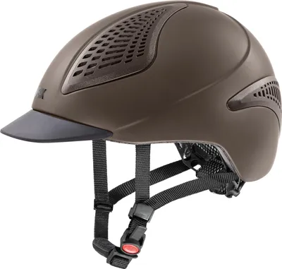 Produktbild von uvex Exxential III Reithelm – Sicherheit & Komfort – Leichtes Inmould-Design – Ponytail Cut – Mocca mat M-L