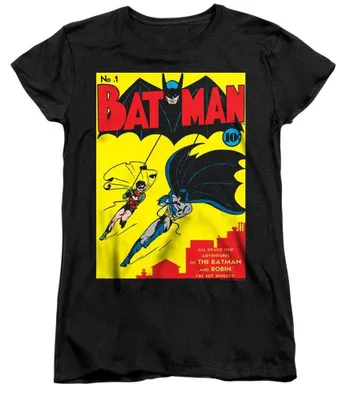 Image de T-shirt Batman & Robin pour femmes, coupe ajustée, modèle TV40919 (taille XL), couleur noire