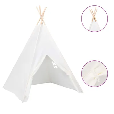 Zdjęcie produktu dla Biały namiot dziecięcy tipi, z torbą, peach skin, 120x120x150cm