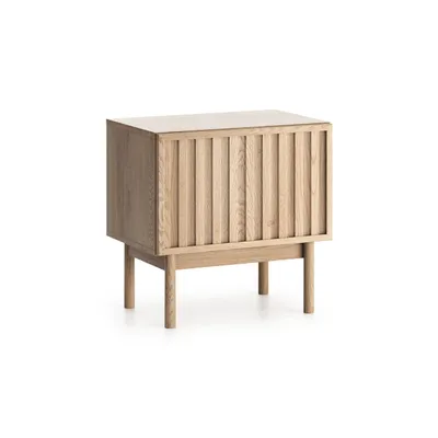 Produktbild von BEAUTYSOFA | Nachttisch SAPPORO in Cremona Optik, 3D-Lamellenfront, Push-to-Open-System, Nachtschrank mit 1 Tür | Modern & Funktional