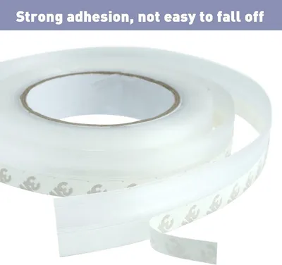 Silicone Selbstklebendes Dichtband 25 mm x 8 m - Zugluftstopper - Transparenter Zugluftstopper für Türen und Fenster