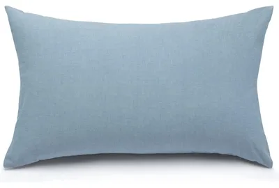 Produktbild von Kissenbezug 2er Set 40x80 cm Hellblau 100% Gewaschene Baumwolle mit Reißverschluss