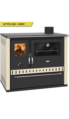 Produktbild von Prity GT FS S DR – Holzherd, Stahlbackofen, Stahlkochplatte, Schublade, 15 kW, Ivory