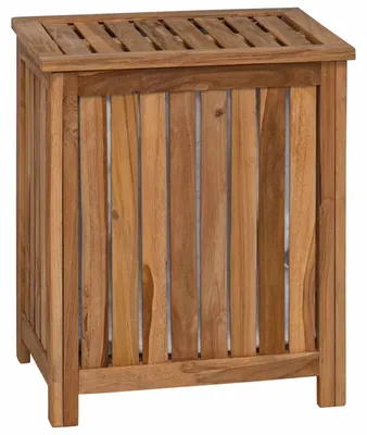 Image de vidaXL Panier à linge Naturel 50 x 35 x 60 cm en bois massif de teck