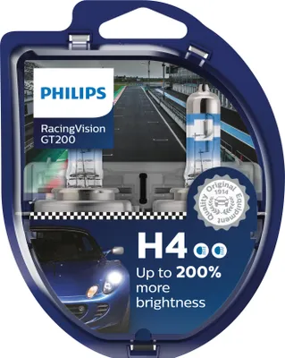 Produktbild von Philips H4 12V 60/55W P43t-38 RacingVision GT200 2 Stück bis zu +200 %*