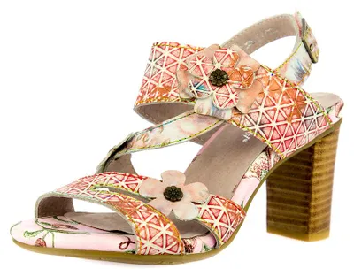 Produktbild von Laura Vita Damen Sandalen Sandaletten geometrisches Muster FACNNYO 02, Größe:40 EU, Farbe:Rosa