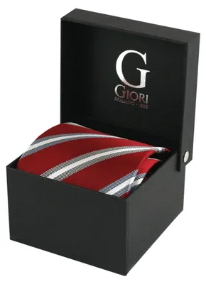 Produktbild von Seidenkrawatte Giori Milano RS0804, rot-weiß