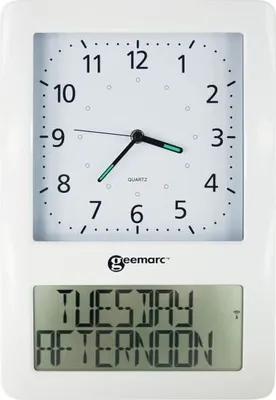 Image de Geemarc VISO50 Horloge radio analogique avec affichage digital - Idéal pour les personnes âgées - Utile pour les personnes atteintes de démence ou d'Alzheimer - BLANC