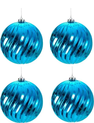 Produktbild von 4 Stück Große Weihnachtskugel Türkis Ø 15 cm Dekokugel zum Hängen