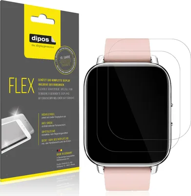 Produktbild von 2x Schutzfolie für Togala Smartwatch Folie, 100% Displayabdeckung, dipos Flex
