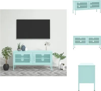 Produktbild von vidaXL TV-Schrank Minzgrün 105x35x50 cm Stahl -  TV-Möbel