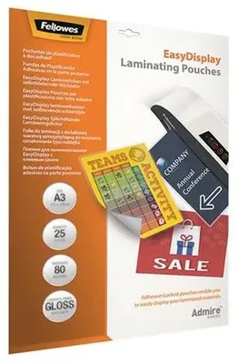 Image de Fellowes - Lamining Cover A3 EasyDisplay 2x80Micron 25 pièces