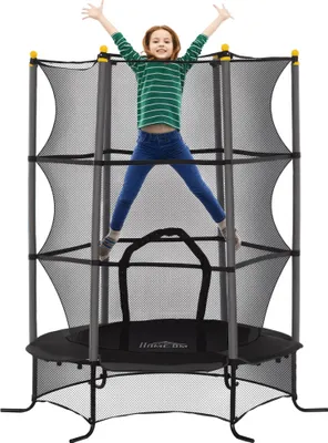 Produktbild von HOMCOM Kinder Trampolin Ø163 cm, Trampolin für Kinder 3-10 Jahre, Schwarz