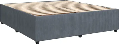 Image de Cadre de lit sans matelas gris foncé 180x200 cm velours