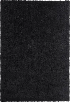 Produktbild von BELIANI Teppich Schwarz Polyester 140 x 200 cm Rechteckig Hochflor Modern Maschinengetuftet Fußbodenheizung Geeignet Wohnzimmer Schlafzimmer Flur