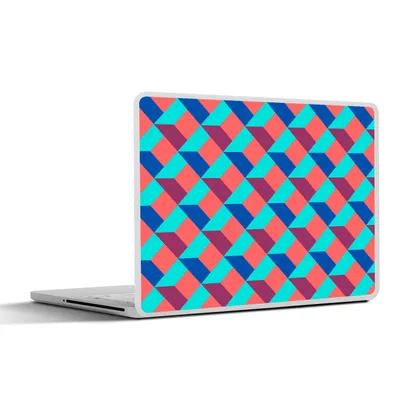Produktbild von MuchoWow® Laptop Aufkleber Sticker Cover Blöcke - Muster - 3D 32.5x23.5 cm - Sticker für Laptop - Selbstklebend