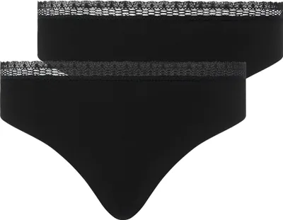 Produktbild von Chantelle Damen Slip 2er Pack - Cozy Chic, unsichtbar, atmungsaktiv Schwarz M