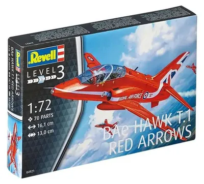Produktbild von Revell BAe Hawk T.1 Red Arrows, Starrflügelflugzeug-Modell, Montagesatz, 1:72, BAe Hawk T.1 Red Arrows, Unisex, Kunststoff