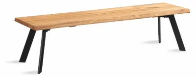 Produktbild von Bank Vig 180 cm mit Baumkante Wildeiche Massiv Geölt