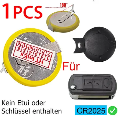 Produktbild von CR2025 Batterie 3V mit Lötfahnen für BMW Autoschlüssel kompatibel mit Knopfzelle Lithium nicht wiederaufladbar
