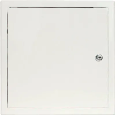 Produktbild von Revisionstür Softline Stahlblech verzinkt weiß RAL 9016 beschichtet mit Zylinderschloß 600 mm x 600 mm